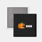 Fun Halloween Pumpkin Eating Ghost Magnet (Vorderseite/Rückseite)