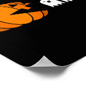 Fun Halloween Pumpkin Eating Ghost Poster (Ecke)