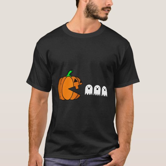 Fun Halloween Pumpkin Eating Ghost T-Shirt (Vorderseite)