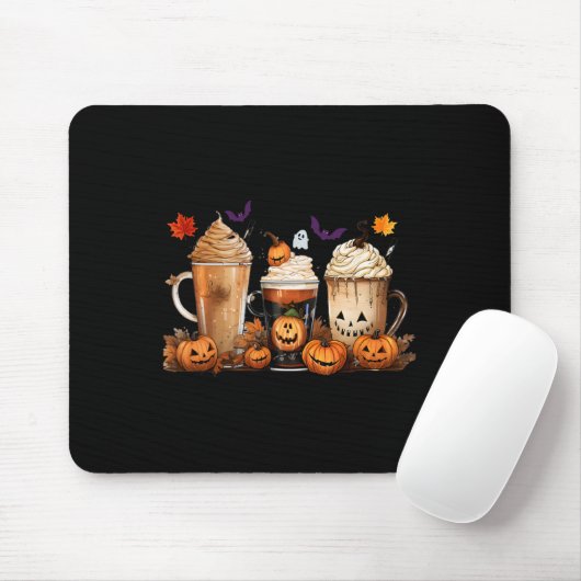 Fun Halloween Pumpkin Gewürz Latte Kaffee Fall Wom Mousepad (Mit Mouse)