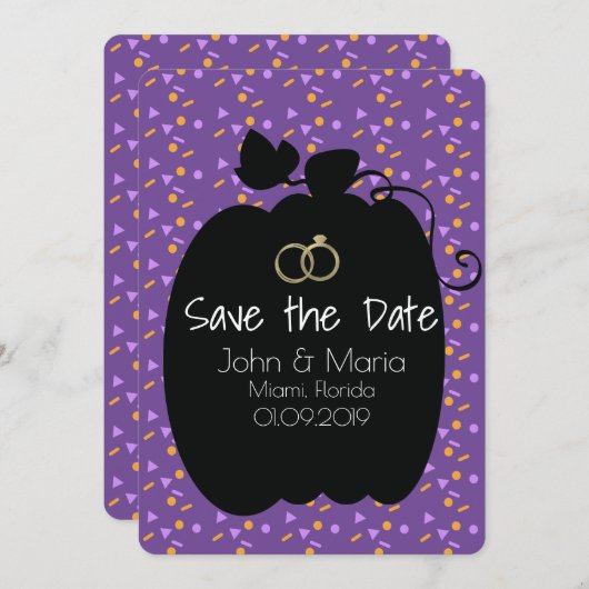 Fun Halloween Pumpkin Save the Date Einladung (Vorne/Hinten)