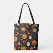 Fun Halloween Pumpkin und Blätter drucken Tasche (Rückseite)