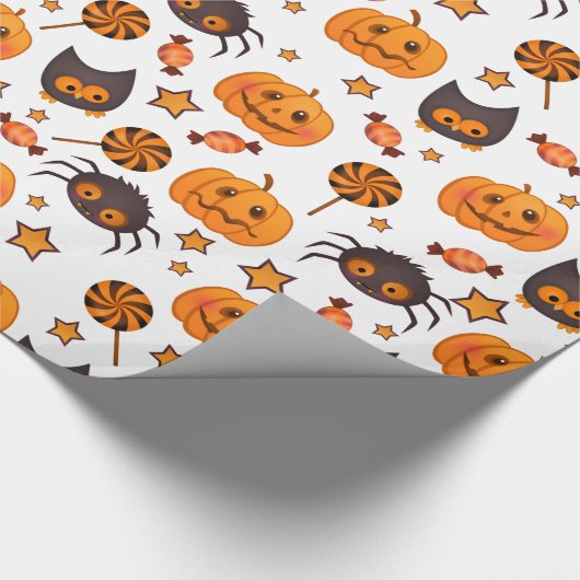 Fun Halloween Pumpkins Pattern Illustration Geschenkpapier (Ecke)