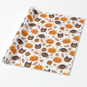 Fun Halloween Pumpkins Pattern Illustration Geschenkpapier (Ungerollt)