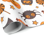 Fun Halloween Pumpkins Pattern Illustration Geschenkpapier (Rolleneckpunkt)