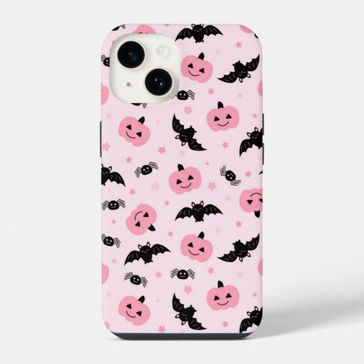 Fun Halloween Pumpkins und Bat Pattern iPhone Hülle (Rückseite)