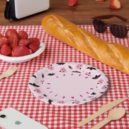 Fun Halloween Pumpkins und Bat Pattern Pappteller (Picknick)