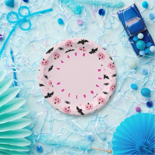 Fun Halloween Pumpkins und Bat Pattern Pappteller (Party)