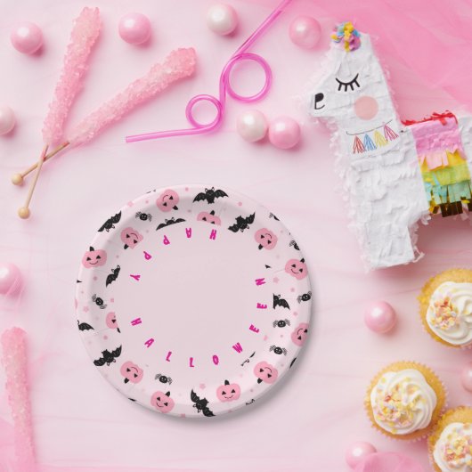 Fun Halloween Pumpkins und Bat Pattern Pappteller (Party)