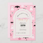 Fun Halloween Pumpkins und Bat Themenparty Einladung (Vorne/Hinten)