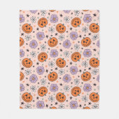 Fun Halloween Pumpkins und Blume Muster Fleecedecke (Vorderseite)