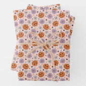 Fun Halloween Pumpkins und Blume Muster Geschenkpapier Set (Beispiel)
