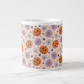 Fun Halloween Pumpkins und Blume Muster Jumbo-Tasse (Vorderseite)