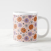Fun Halloween Pumpkins und Blume Muster Jumbo-Tasse (Rechts)