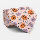 Fun Halloween Pumpkins und Blume Muster Krawatte (Gerollt)