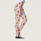 Fun Halloween Pumpkins und Blume Muster Leggings (Rechts)