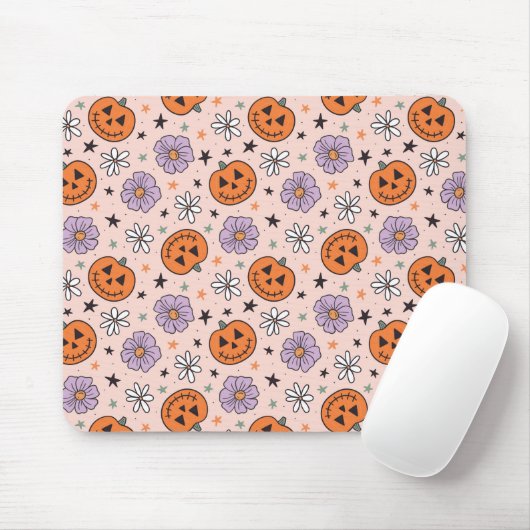Fun Halloween Pumpkins und Blume Muster Mousepad (Mit Mouse)