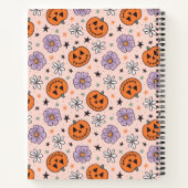 Fun Halloween Pumpkins und Blume Muster Notizblock (Rückseite)