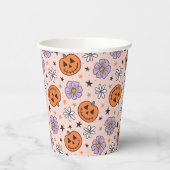 Fun Halloween Pumpkins und Blume Muster Pappbecher (Links)