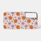 Fun Halloween Pumpkins und Blume Muster Samsung Galaxy Hülle (Rückseite (Horizontal))