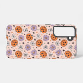 Fun Halloween Pumpkins und Blume Muster Samsung Galaxy Hülle (Rückseite (Horizontal))