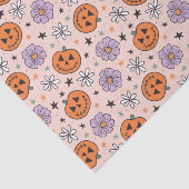 Fun Halloween Pumpkins und Blume Muster Seidenpapier (Ausschnitt)