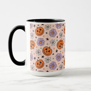 Fun Halloween Pumpkins und Blume Muster Tasse