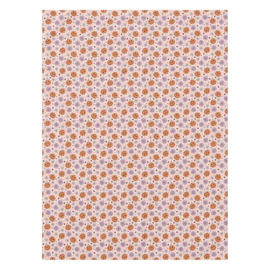 Fun Halloween Pumpkins und Blume Muster Tischdecke (Vorderseite)