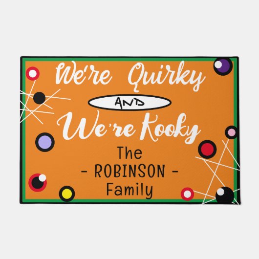 Fun Halloween Quirky Orange Black Red Fußmatte (Vorderseite)