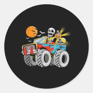 Fun Halloween Skeleton Monster LKW Kinder Tod Tod Runder Aufkleber