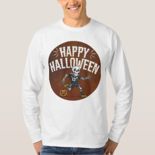Fun Halloween Skeleton Soccer T - Shirt Design