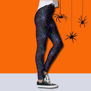Fun Halloween Spider Web Pattern Leggings