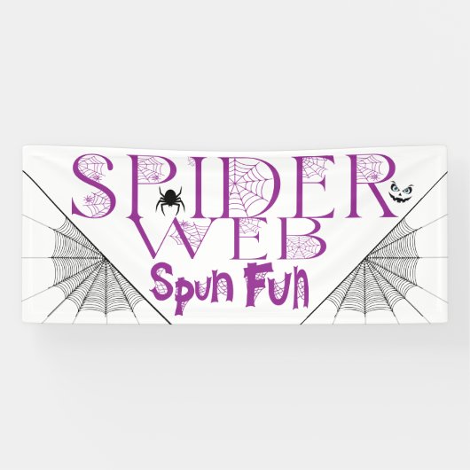 Fun Halloween Spun Fun Spider Web Banner (Horizontal)