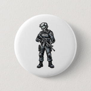 Fun Halloween Taktik Zombie Creepy Police Office Button