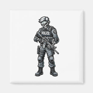 Fun Halloween Taktik Zombie Creepy Police Office Magnet