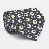 Fun Halloween Themed Eyeball Pattern Krawatte (Gerollt)