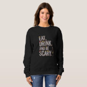 Fun Halloween Trick oder Behandlung Beängstigendes Sweatshirt (Vorne ganz)