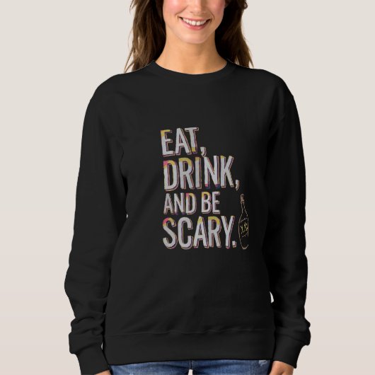 Fun Halloween Trick oder Behandlung Beängstigendes Sweatshirt (Vorderseite)