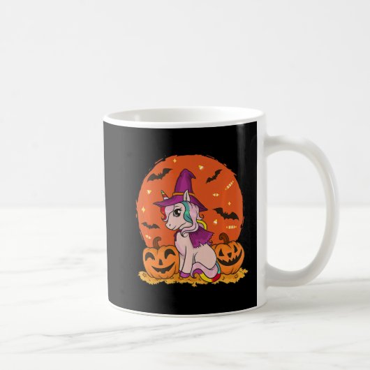 Fun Halloween Witchy Unicorn Cute Witch Pumpkin Fo Kaffeetasse (Rechts)