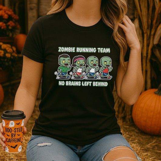 Fun Halloween Zombie Running Team for Brains T-Shirt