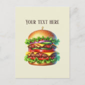 Fun Hamburger add message business name  Postkarte (Vorderseite)