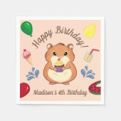 Fun Hamster Birthday Pool Party Serviette (Vorderseite)