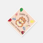 Fun Hamster Birthday Pool Party Serviette (Ecke)