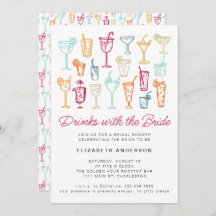 Fun Hand Drawing Cocktail Brautparty Party