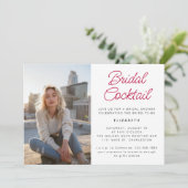 Fun Hand Drawing Cocktail Foto Brautparty Party Einladung (Stehend Vorderseite)