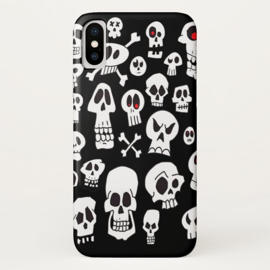 Fun Hand Drawn Cartoon Skulls Case-Mate iPhone Hülle (Rückseite)