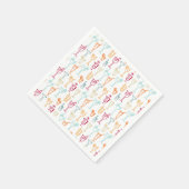 Fun Hand Drawn Cocktail Muster Hochzeitsfeier Serviette (Ecke)