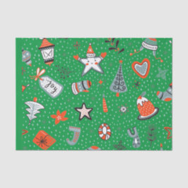 FUN HAND DRAWN KIDS CHRISTMAS DESIGN TISSUPAPIER SEIDENPAPIER