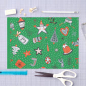 FUN HAND DRAWN KIDS CHRISTMAS DESIGN TISSUPAPIER SEIDENPAPIER (Handwerk)