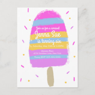 Fun Hand gezogen Eiscreme Party Painterly Birthday Postkarte
